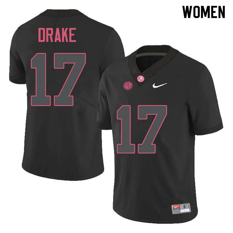 Women #17 Kenyan Drake Alabama Crimson Tide College Football Jerseys Sale-Black